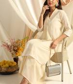 Shades chikankari heavy pure crushed mulmul kurti with garara