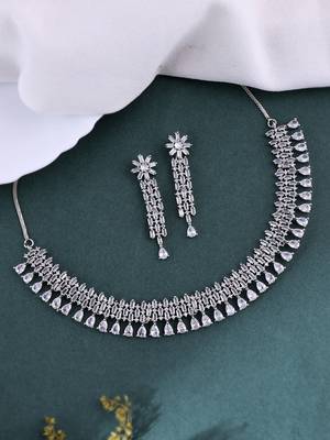 Cubic zirconia silver plated jewellery srt 1