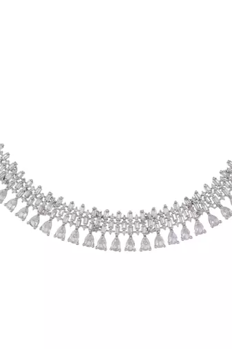 Cubic zirconia silver plated jewellery srt