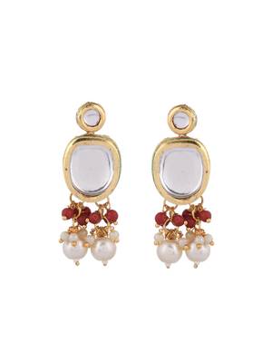 Gold plated pearl kundan jewellery set 4
