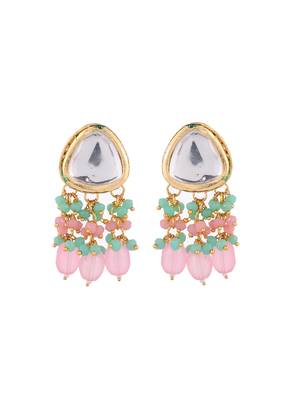 Gold plated beads kundan jewellery set 4