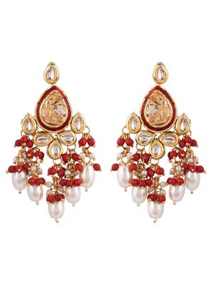 Pearl kundan gold plated jewellery set 4