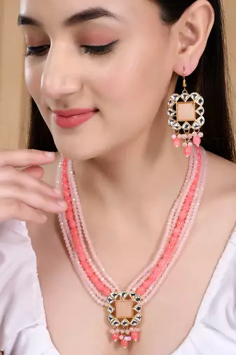 Long layered kundan jewellery set