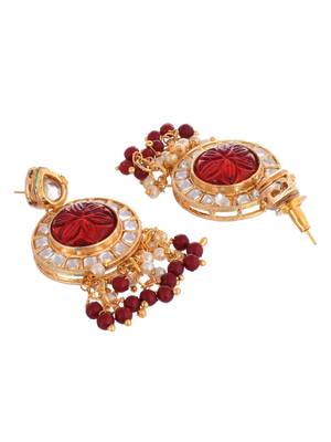 Gold plated beads meenakari jewellery set 4