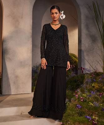 Black kurta and gharara set 1