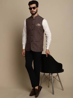 Mandarin collar waistcoat 1