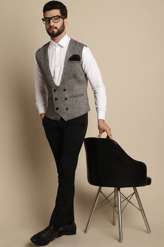 Woolen double breast waist coat