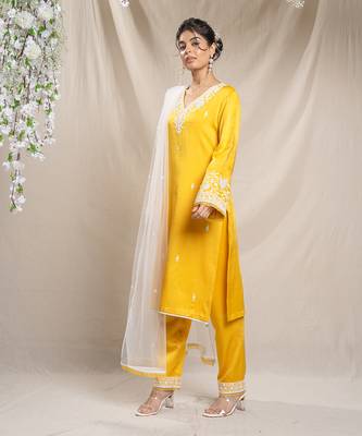 Yellow kurta set. 2