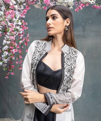 Ivory and black jacket  set. 3