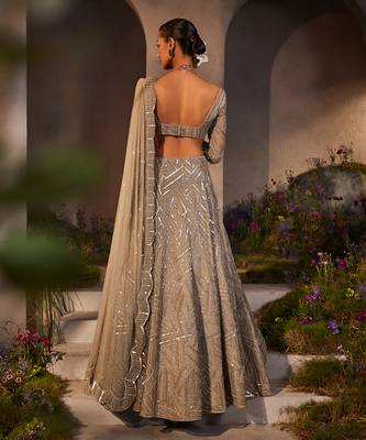 Lilian Silver Grey Lehenga Set 4