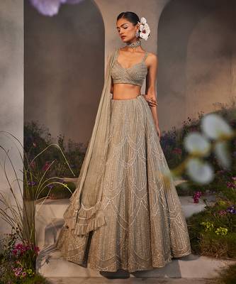 Layla Silver Grey Lehenga Set 1