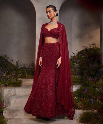 Lucia Maroon Lehenga Set 1