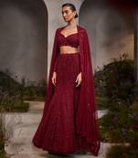 Lucia Maroon Lehenga Set
