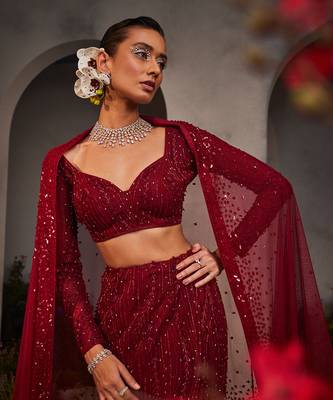 Lucia Maroon Lehenga Set 2