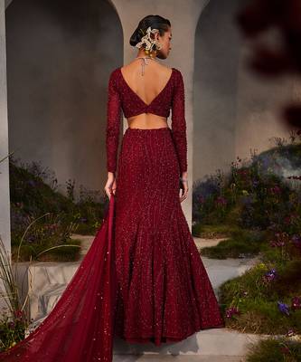 Lucia Maroon Lehenga Set 3