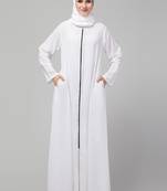 White Nida Casual Plain Abaya