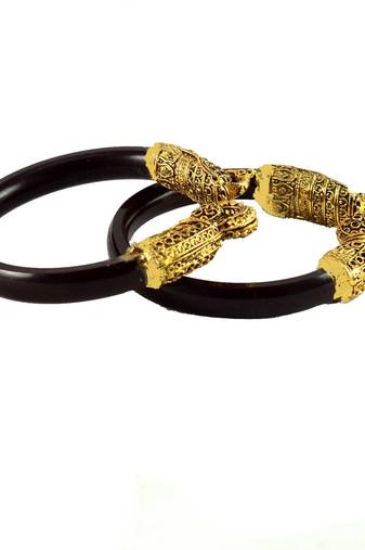 Extra Large Size Brass And Acrylic Bangle Color Maroon