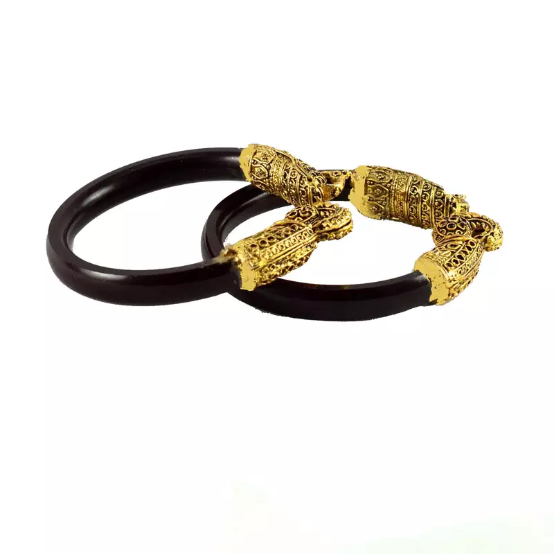 Extra Large Size Brass And Acrylic Bangle Color Maroon
