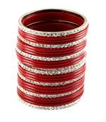Extra Large Size Brass And Acrylic Bangle Color Red