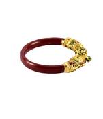Extra Large Size Brass And Acrylic Bangle Color Maroon