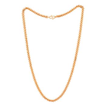 Golden Heartin balls chain MEDIUM length for men and women (Unisex) one gram gold 3