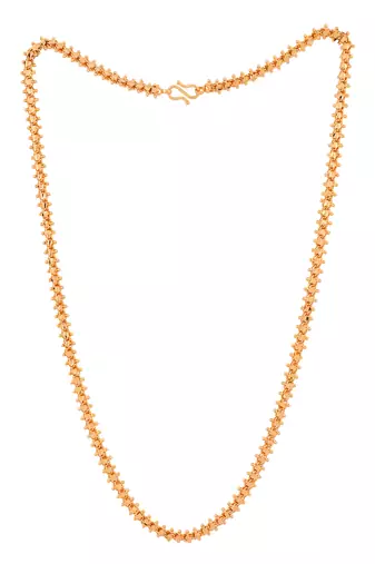 Golden Heartin balls chain MEDIUM length for men and women (Unisex) one gram gold