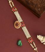 Gold plated pearl ethnic borla sheeshphool