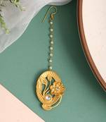 Gold plated traditional floral maang tikka