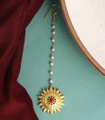 Gold plated traditional floral maang tikka