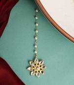 Gold plated kundan floral maang tikka
