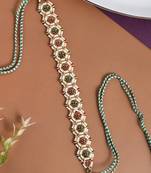 Gold plated meenakari pearl head chain