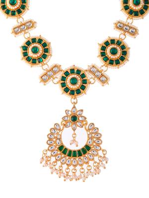 Gold plated kundan maang tikka head chain 3