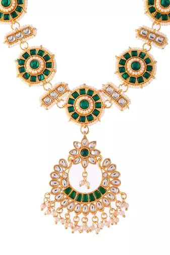 Gold plated kundan maang tikka head chain