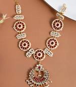 Gold plated kundan maang tikka head chain