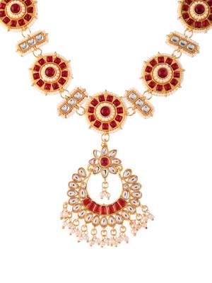 Gold plated kundan maang tikka head chain 4