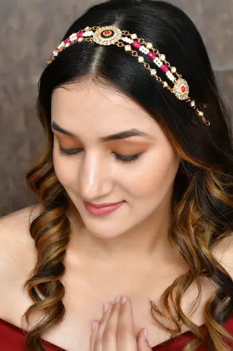 Traditional rajputi mehri hair jewellery