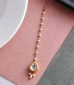 Gold plated kundan maangtika