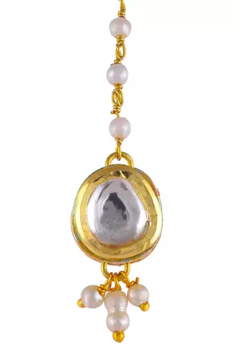 Gold plated kundan maangtika