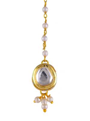 Gold plated kundan maangtika 4