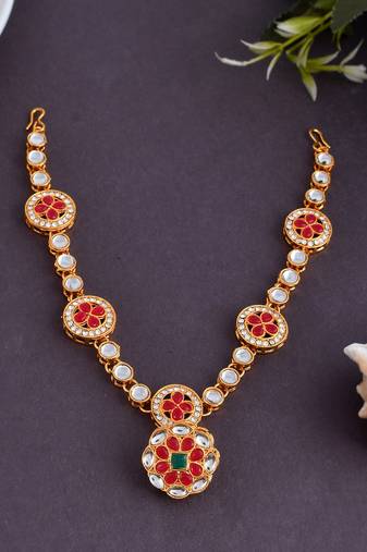 Wedding kundan borla head chain