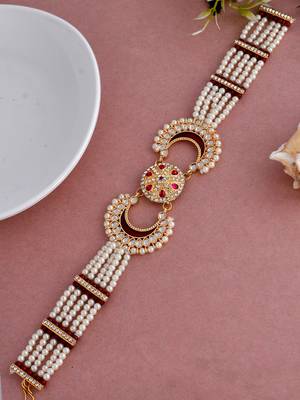 Ethnic pearl stone matha patti 1