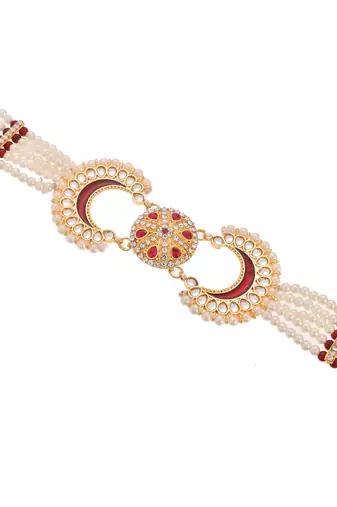 Ethnic pearl stone matha patti