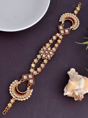 Traditional kundan floral wedding matha patti 1