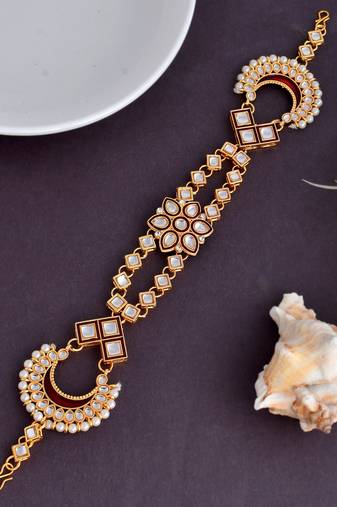 Traditional kundan floral wedding matha patti