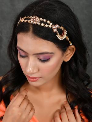 Traditional kundan floral wedding matha patti 2