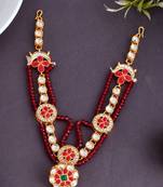 Kundan layered borla sheeshphool matha patti