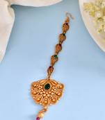 South indian gold plated maang tikka