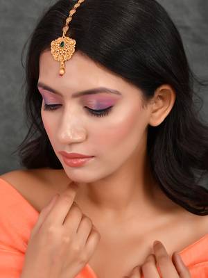 South indian gold plated maang tikka 2