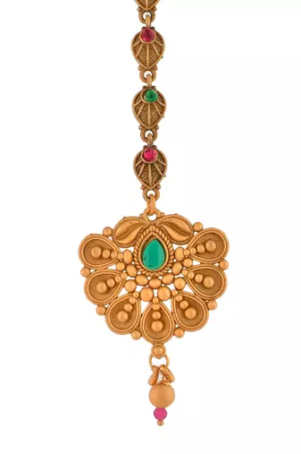 South indian gold plated maang tikka