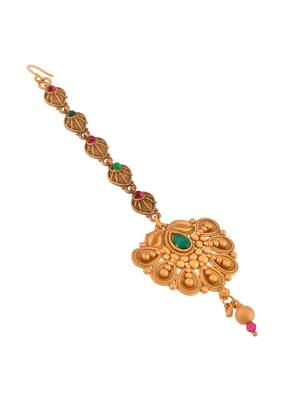 South indian gold plated maang tikka 4